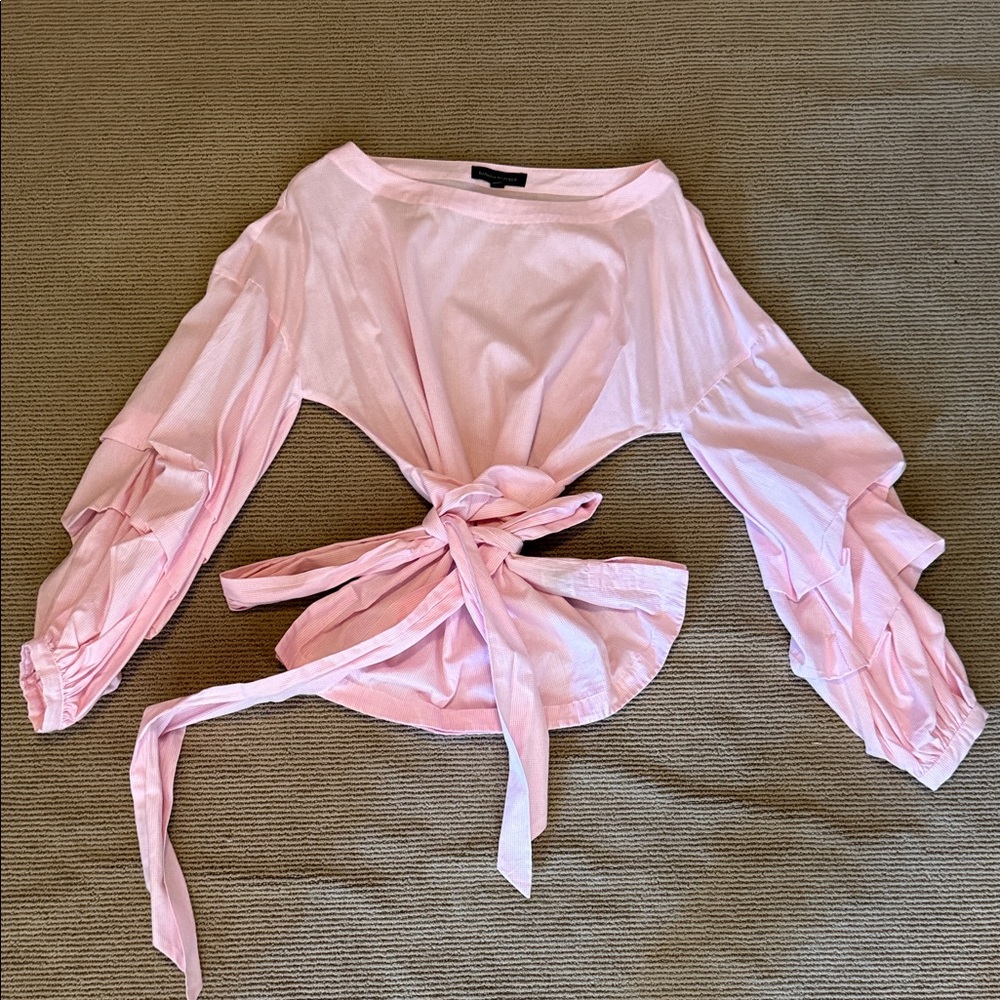 Banana Republic Light Pink Tie-Back Blouse